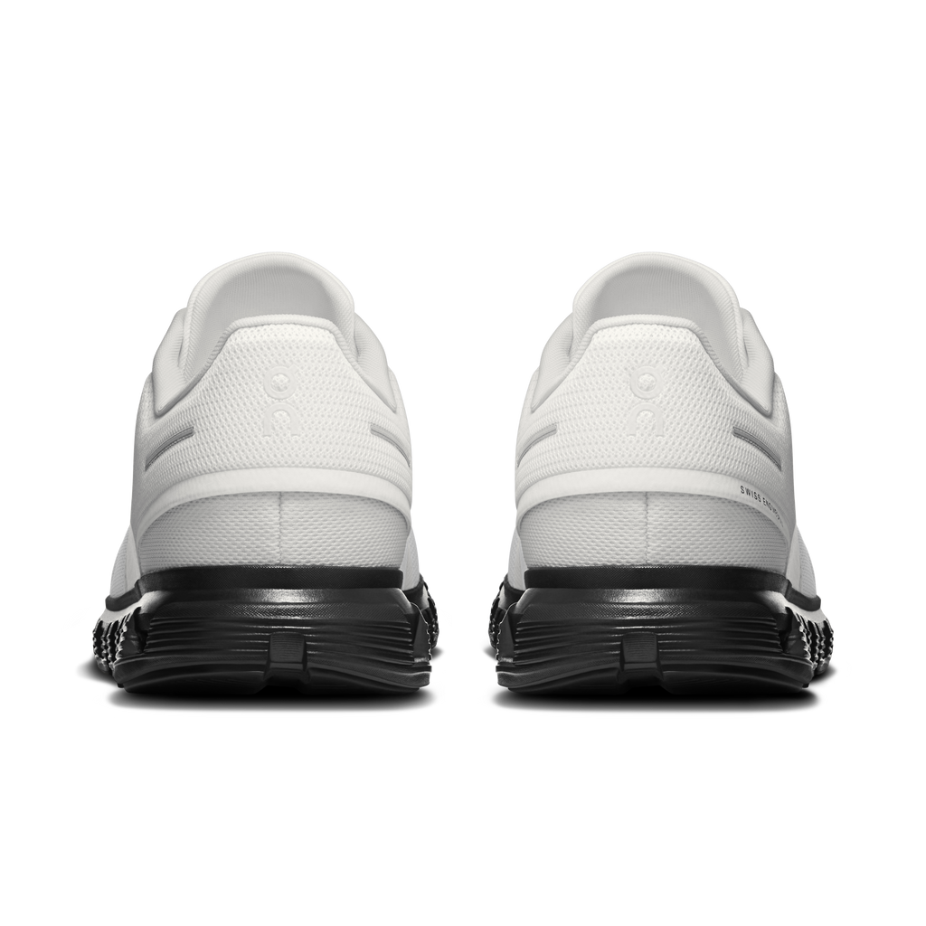 On Cloud 6 men's running shoes, white heel with black midsole cushioning