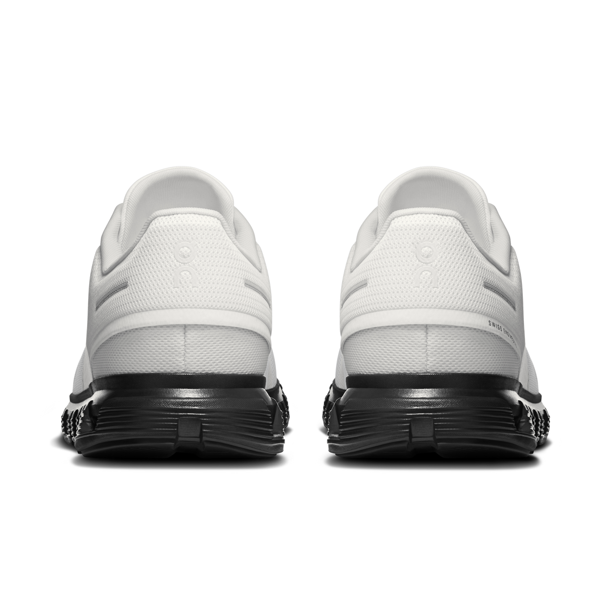 On Cloud 6 men's running shoes, white heel with black midsole cushioning