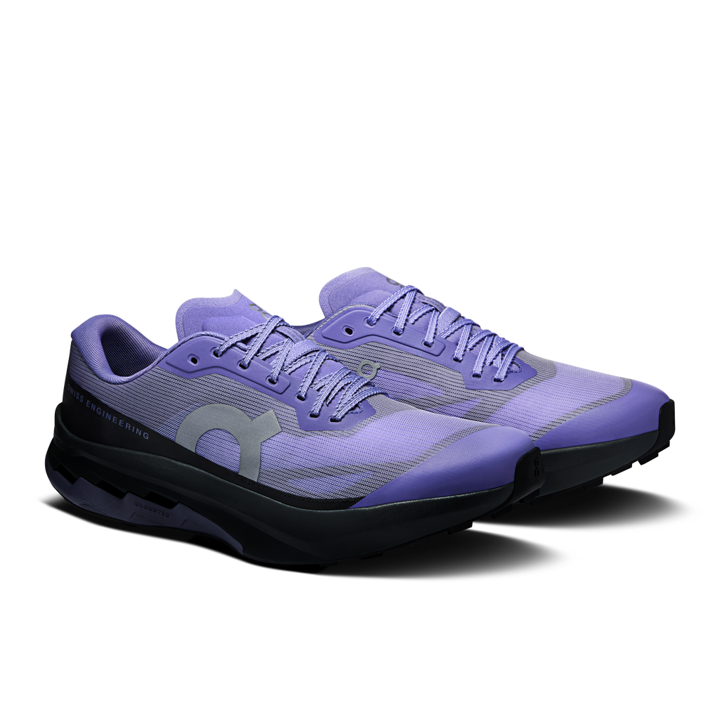 Men's On running shoes, light purple upper with black midsole and lace-up front