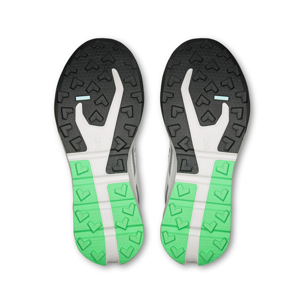 Rubber outsoles for men's waterproof running shoes, grippy tread with green inserts