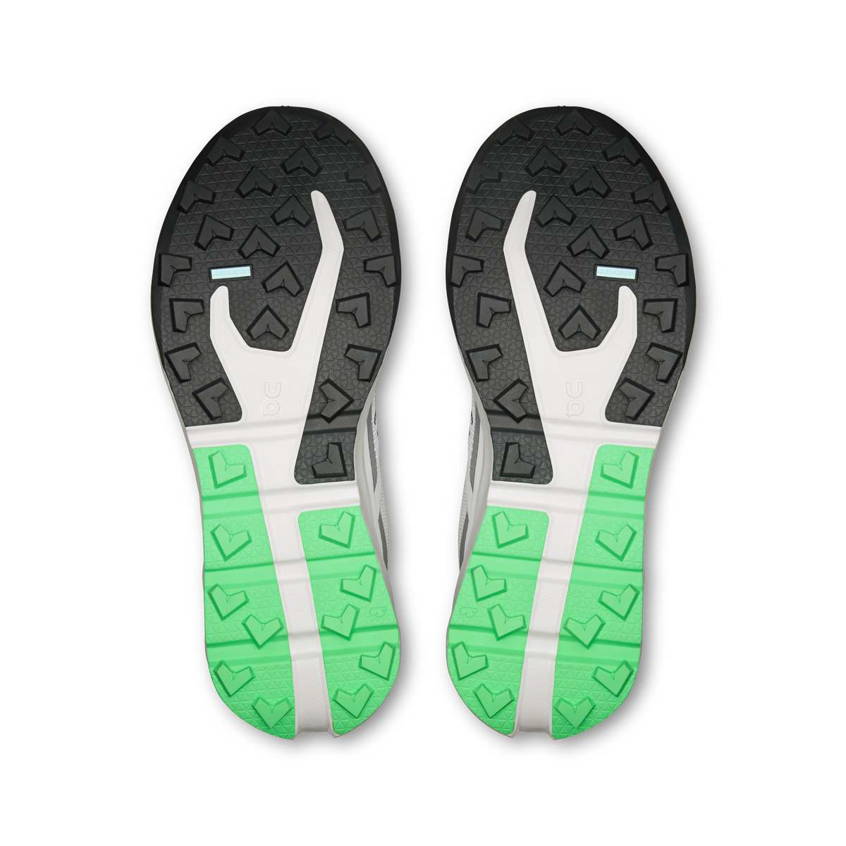 Rubber outsoles for men's waterproof running shoes, grippy tread with green inserts