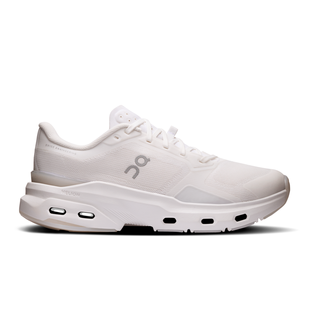 On Cloudpulse 2 women's running shoes in white mesh with cushioned sole