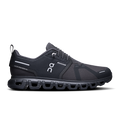 Women’s waterproof running shoes in dark gray/black, lace-up with cloud-style cushioning
