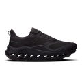 On women's Cloudhorizon 2 running shoes in black, lace-up mesh and pod sole