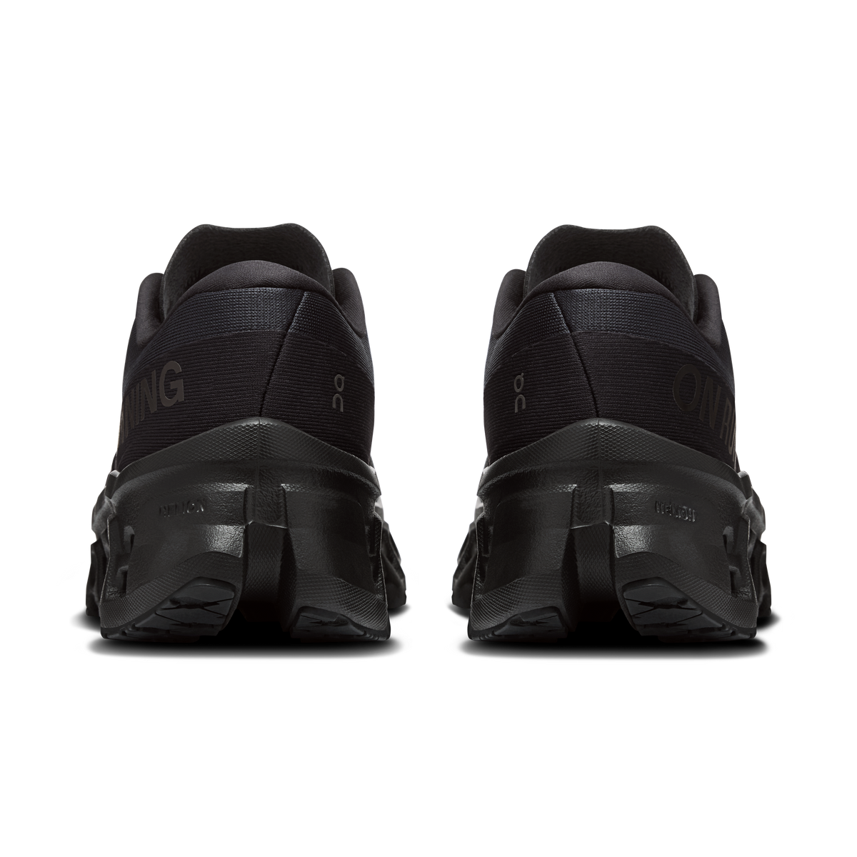 Women’s black Cloudmonster 3 shoes with padded collar and rear heel pods