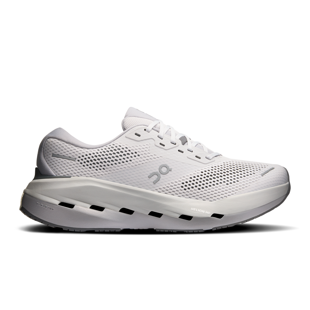 Men's running shoes with light knit upper, lace-up front, and CloudTec-style outsole