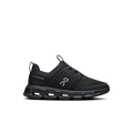 Kids' black running shoes with On logo and hook-and-loop straps