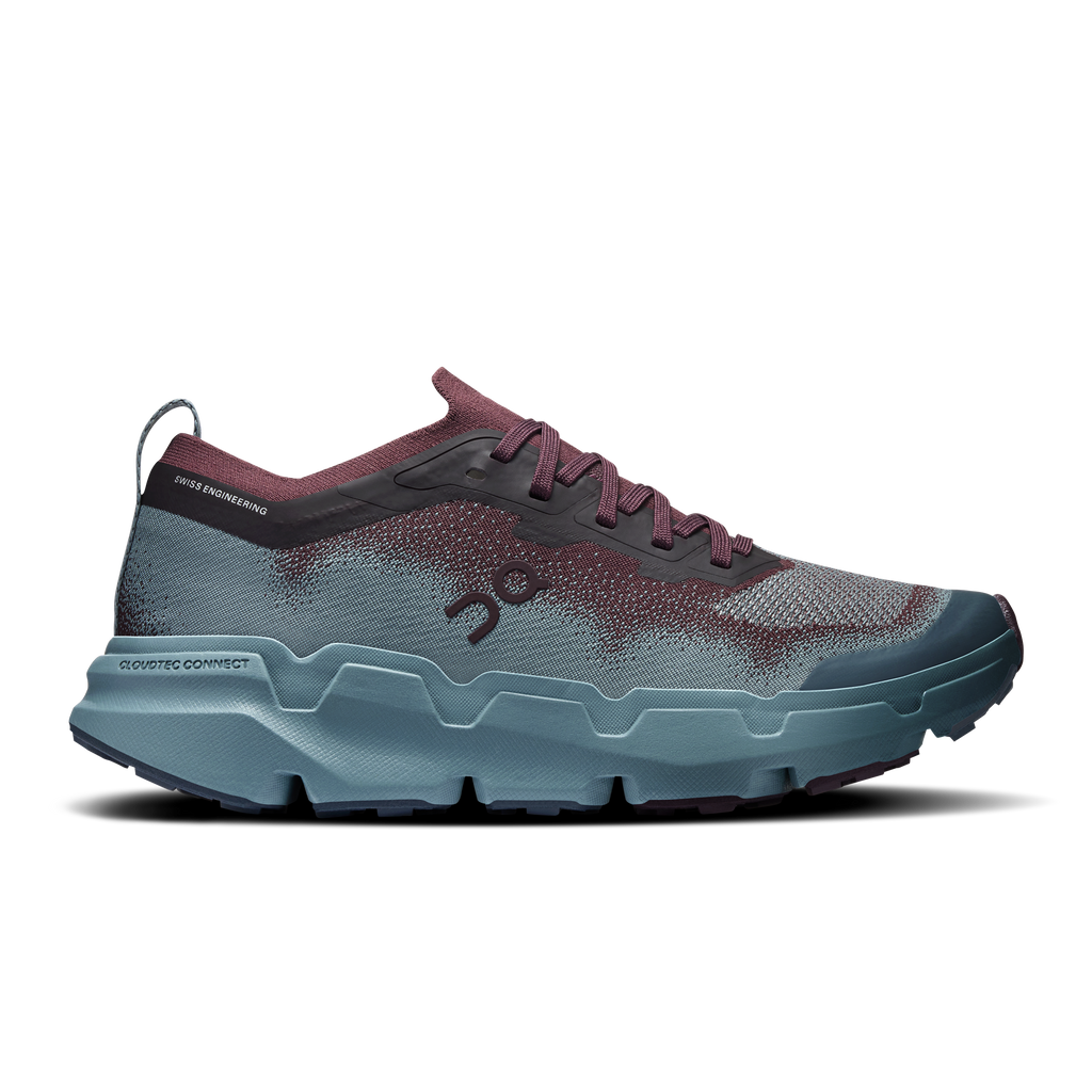 On Running women's CloudSoma lace-up running shoes in mauve and teal with chunky sole