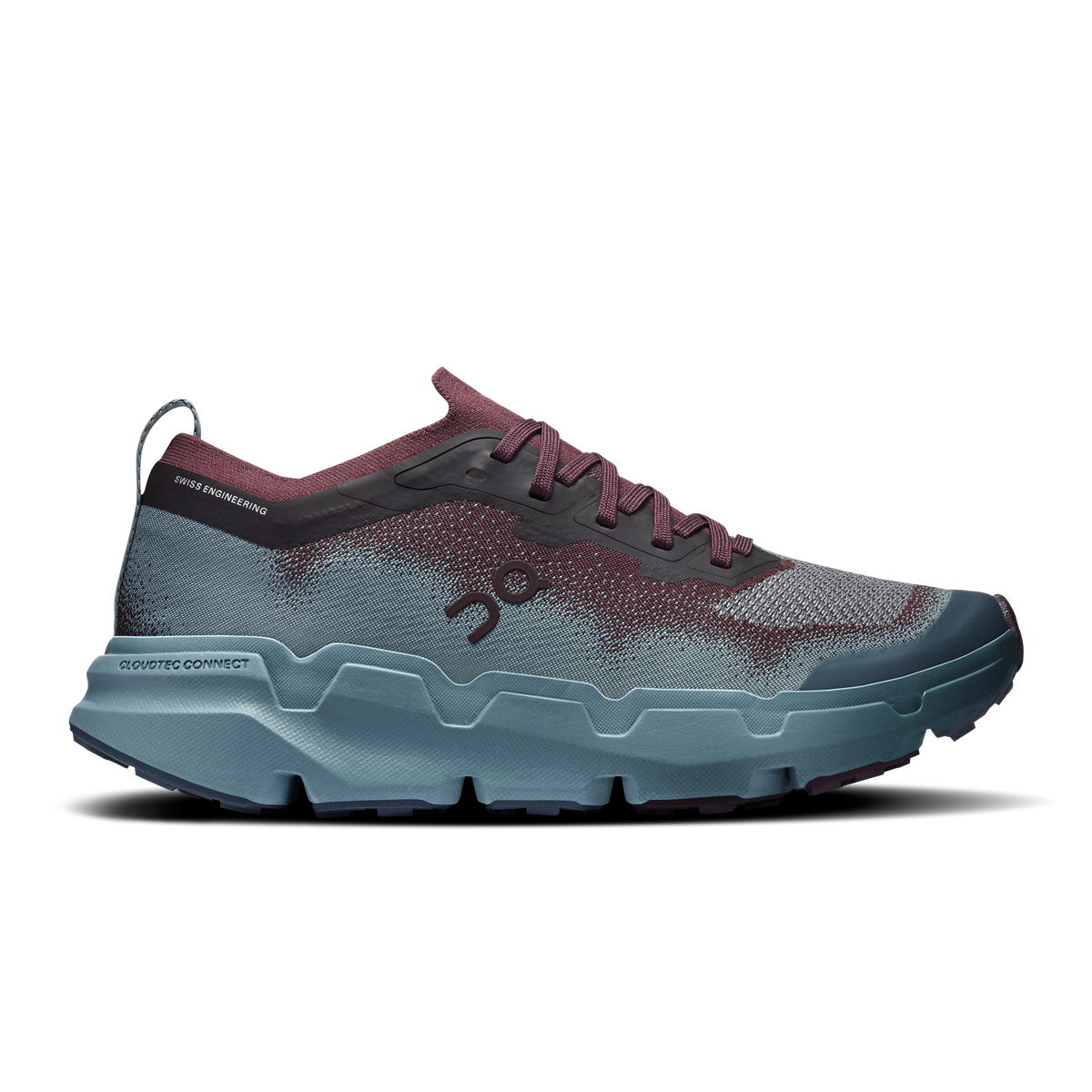 On Running women's CloudSoma lace-up running shoes in mauve and teal with chunky sole
