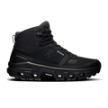 Black mid waterproof hiking shoes with lace-up front and padded collar
