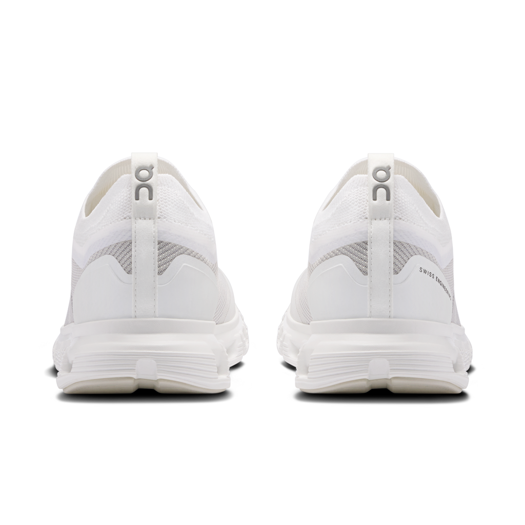 Women's On Cloud 6 Versa shoes, rear view with white heel counter and cushioned sole