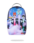 Sprayground Powerpuff Girls Cloudbreaker backpack with sky-cloud graphic and character faces