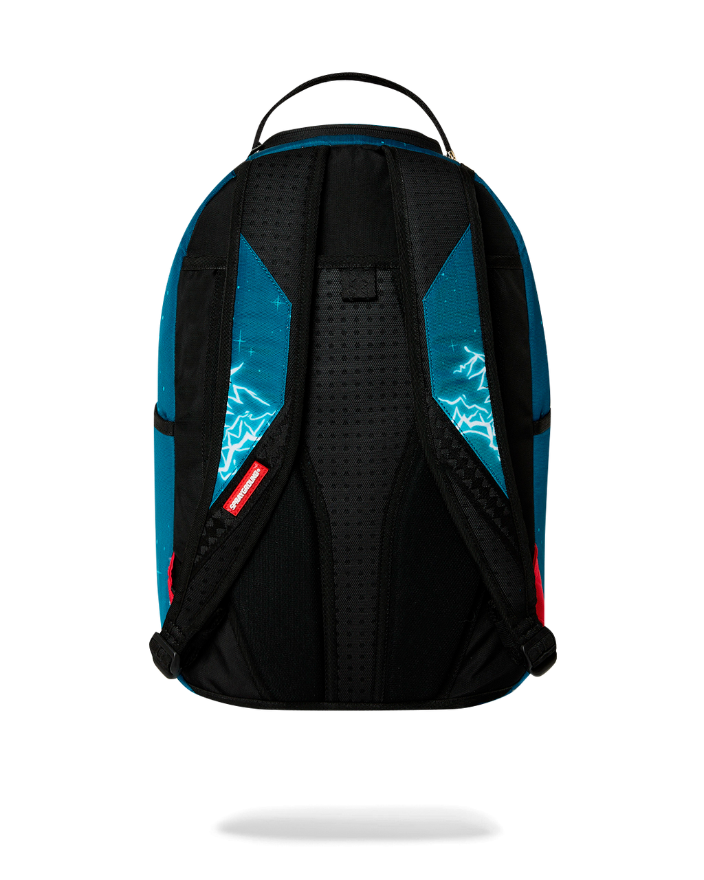Kids' backpack with black padded back panel and adjustable black shoulder straps