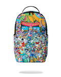 Sprayground SpongeBob Sponge Squad backpack with colorful character collage front panel