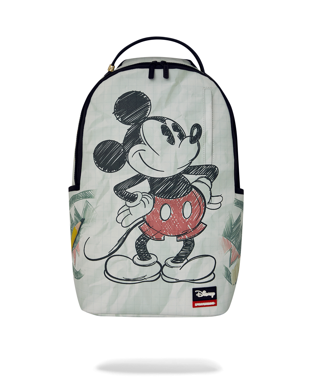 Mickey Mouse sketch mini backpack with red pants and front zipper pocket