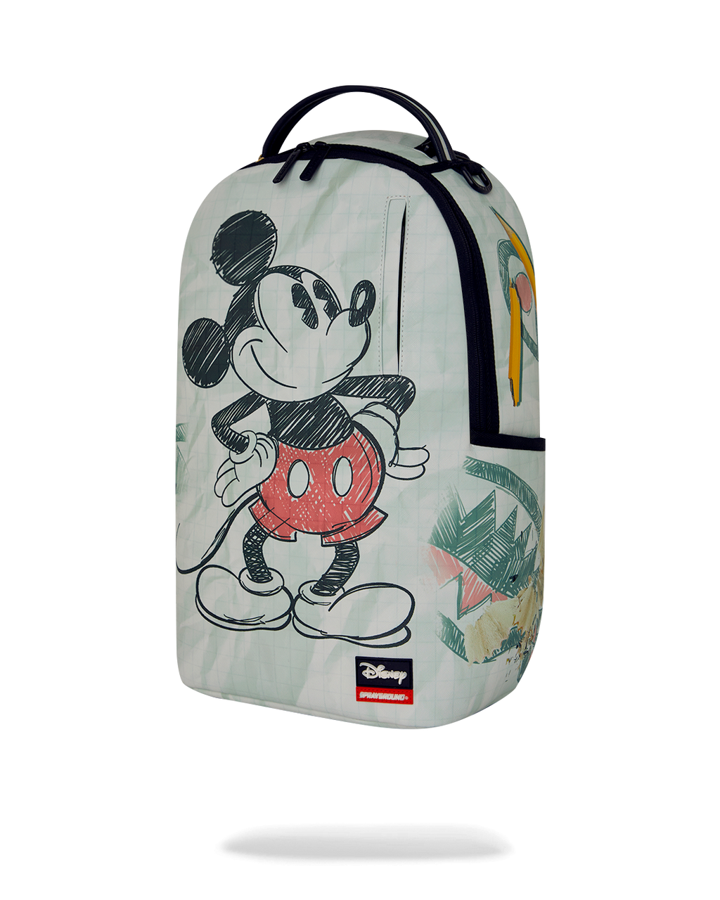 Mickey Mouse sketch mini backpack with front graphic and logo label at bottom right