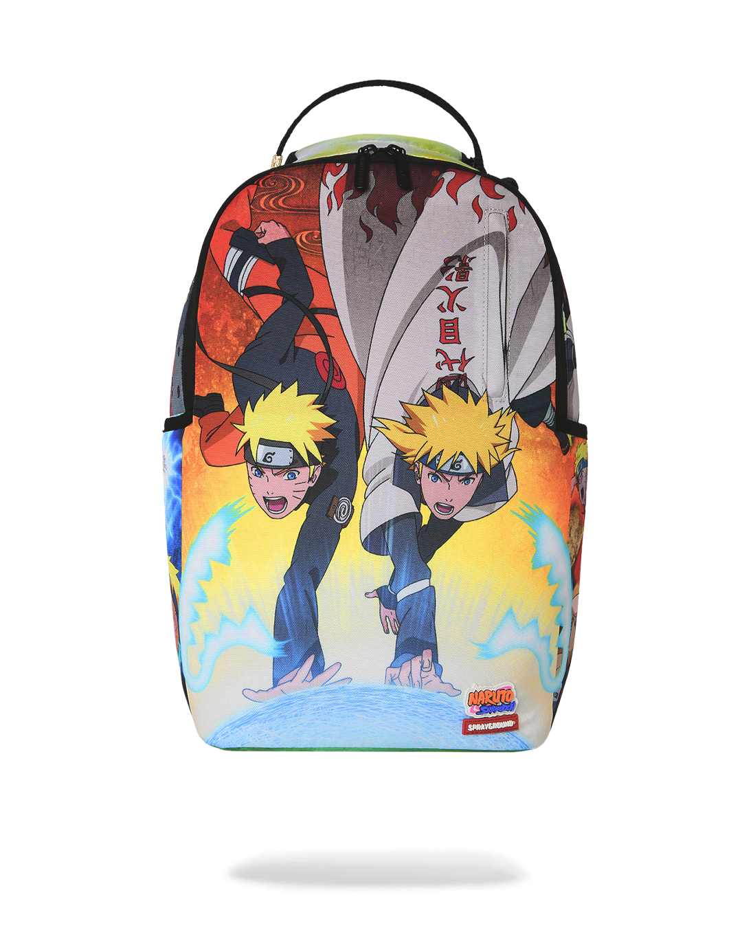 Anime character printed backpack with front pocket and top handle