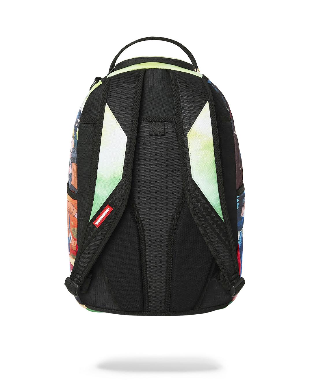 Back of anime character backpack with padded black shoulder straps