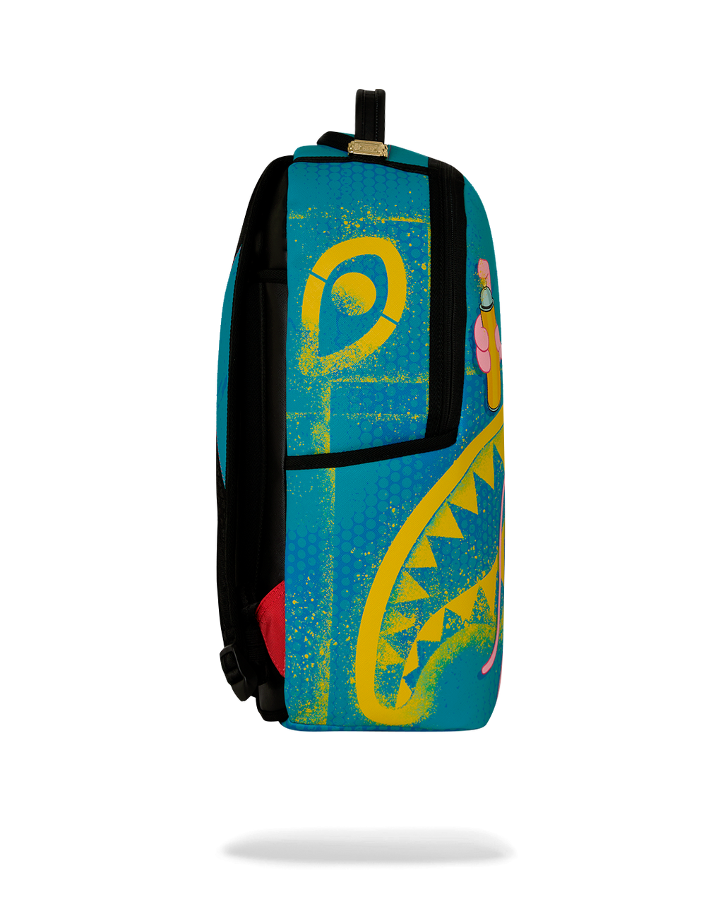 Art-print mini backpack with side graphic detail and black shoulder straps