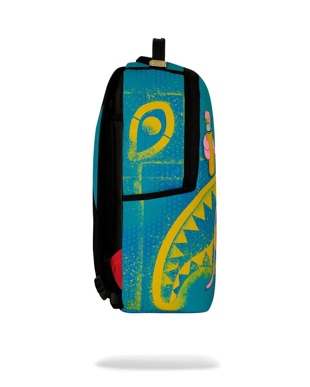 Art-print mini backpack with side graphic detail and black shoulder straps