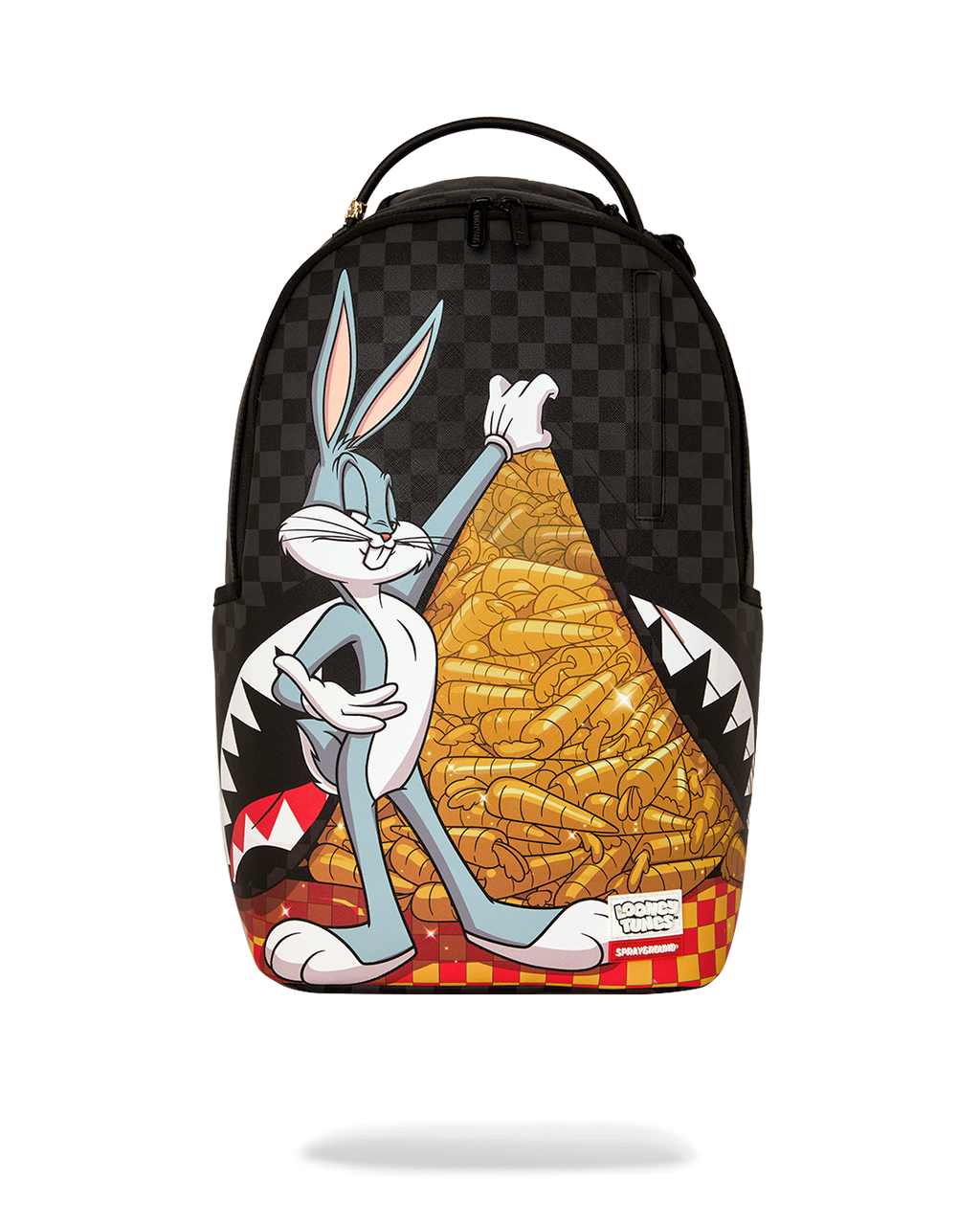 Sprayground Bugs Money carrot stack mini backpack with black checkered design