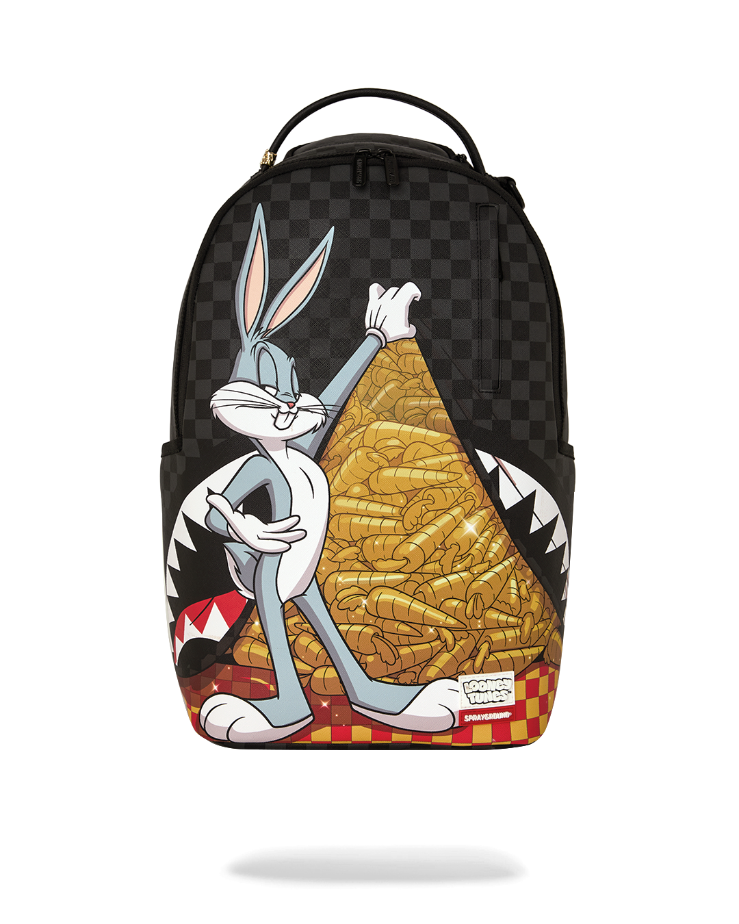 Sprayground Bugs Money carrot stack mini backpack with black checkered design