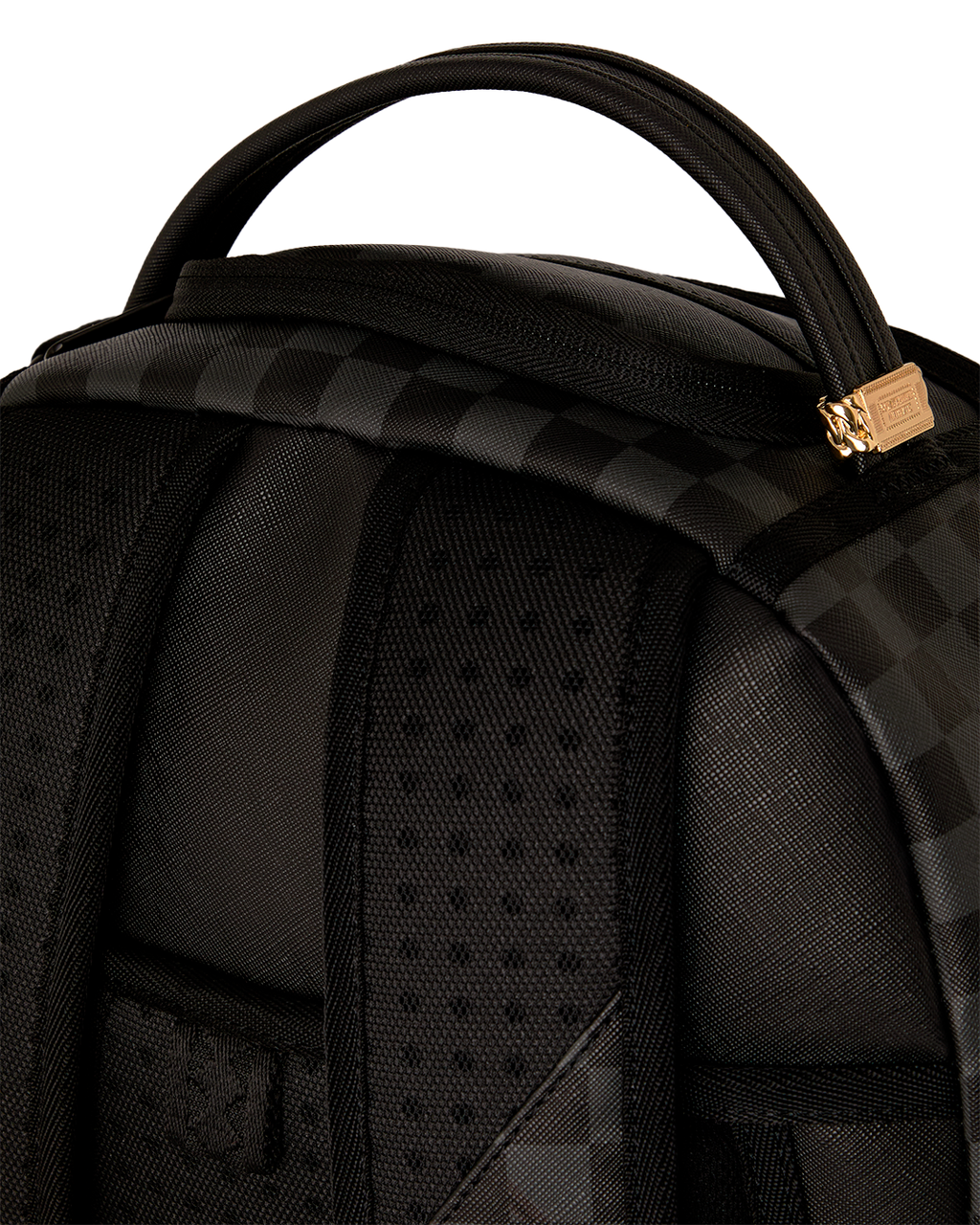 Black mini backpack with padded mesh back panels and adjustable shoulder straps