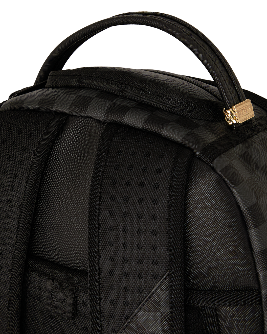 Black mini backpack with padded mesh back panels and adjustable shoulder straps
