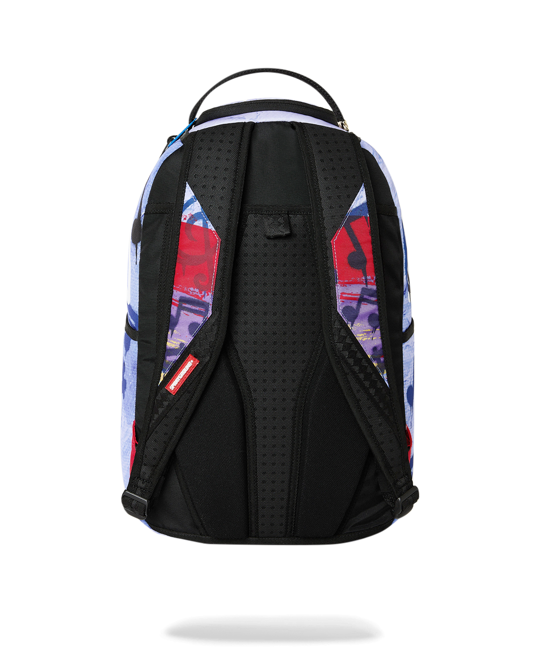 Kids backpack with black padded back panel and adjustable shoulder straps