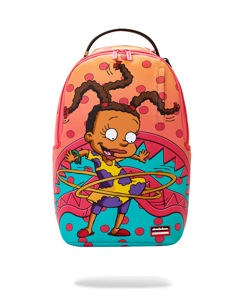 Sprayground Rugrats-themed mini backpack with Susie hula hoop artwork on front.