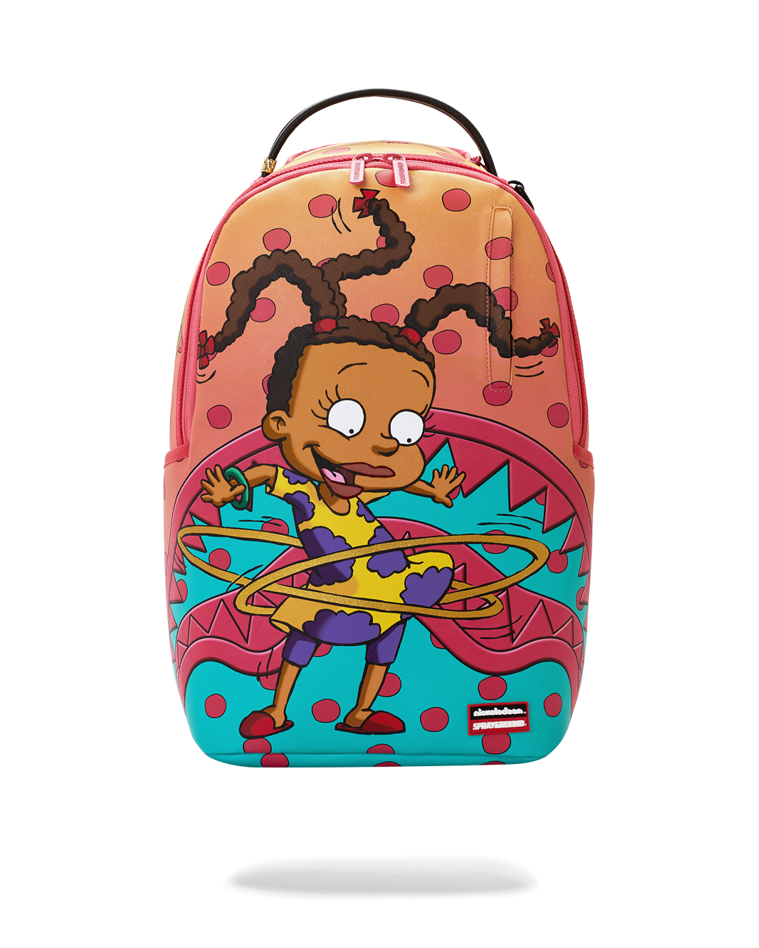 Sprayground Rugrats-themed mini backpack with Susie hula hoop artwork on front.