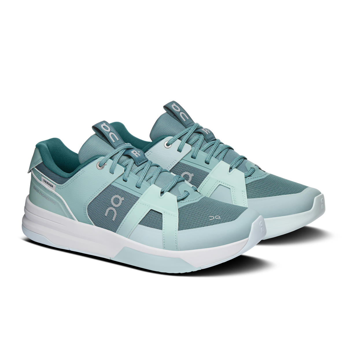 Men's light blue lace-up sneakers with mesh panels and white midsole