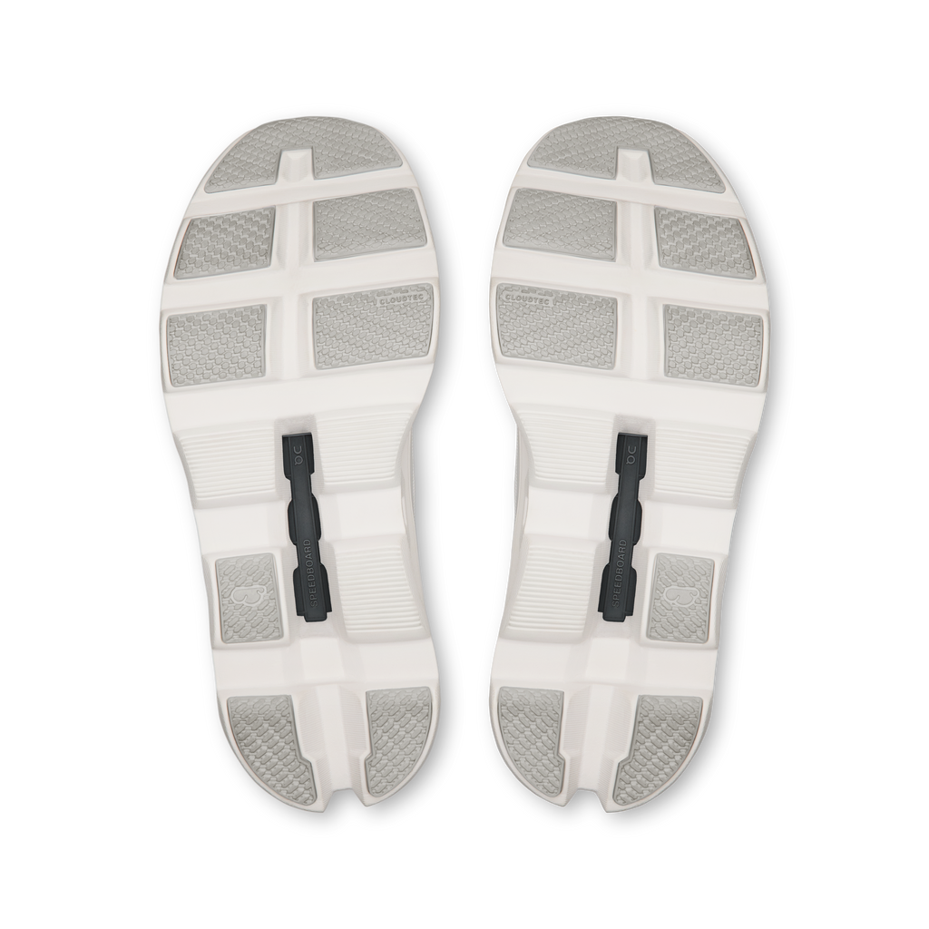 White shoe outsoles with grid tread and CloudTec cushioning pods