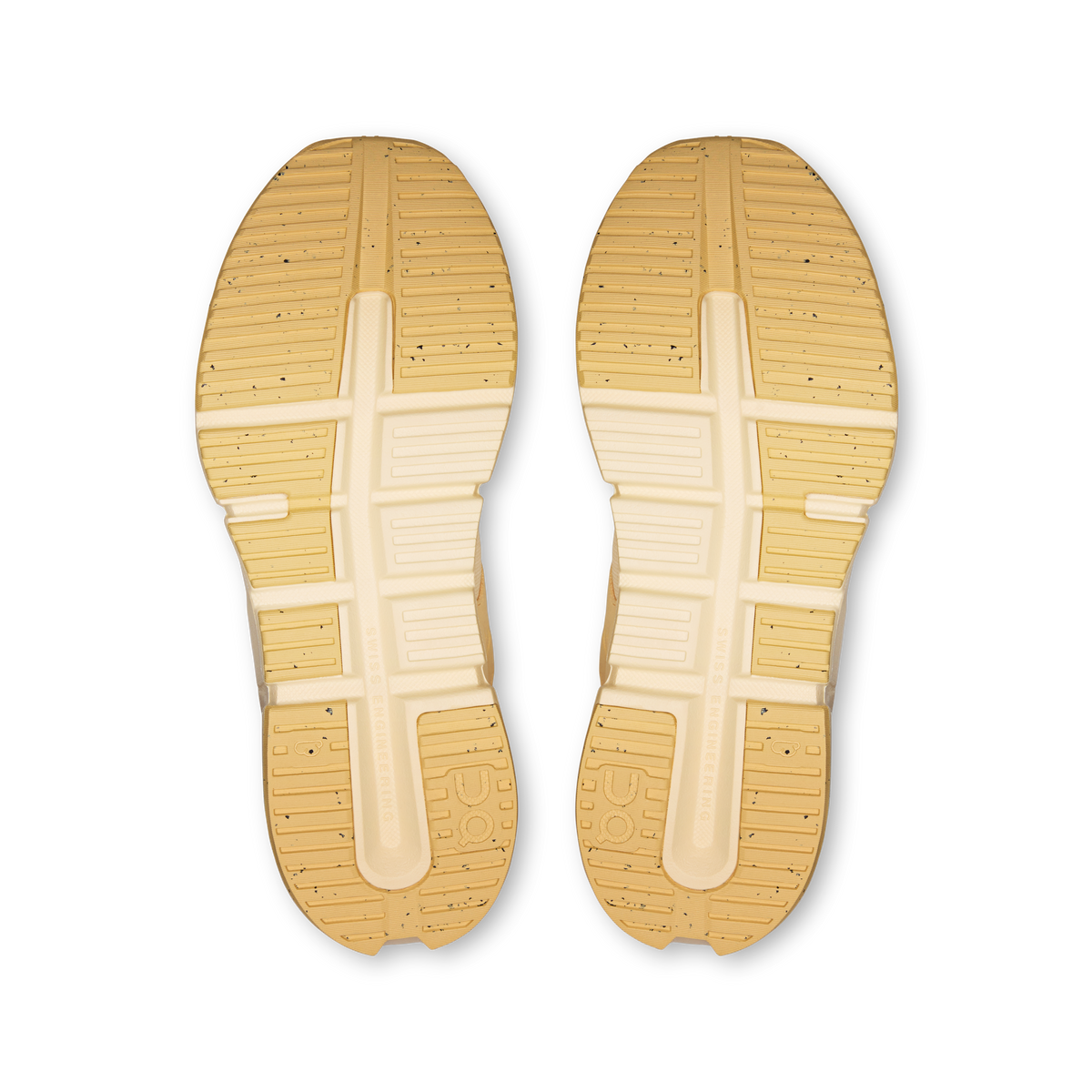 On women's Cloudnova Rift shoe outsoles, beige rubber traction grooves