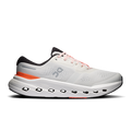Men's running shoes with ivory knit upper, orange side accent, CloudTec outsole