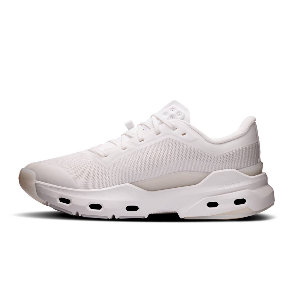 On Cloudpulse 2 women's white running shoes, lace-up with sculpted side panels