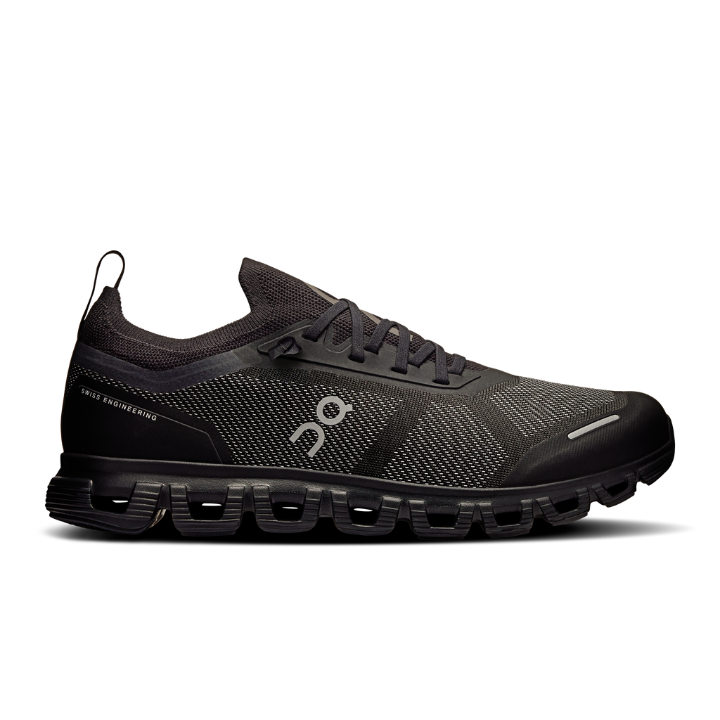 Men's On Cloud 6 Versa running shoes, black textured knit upper