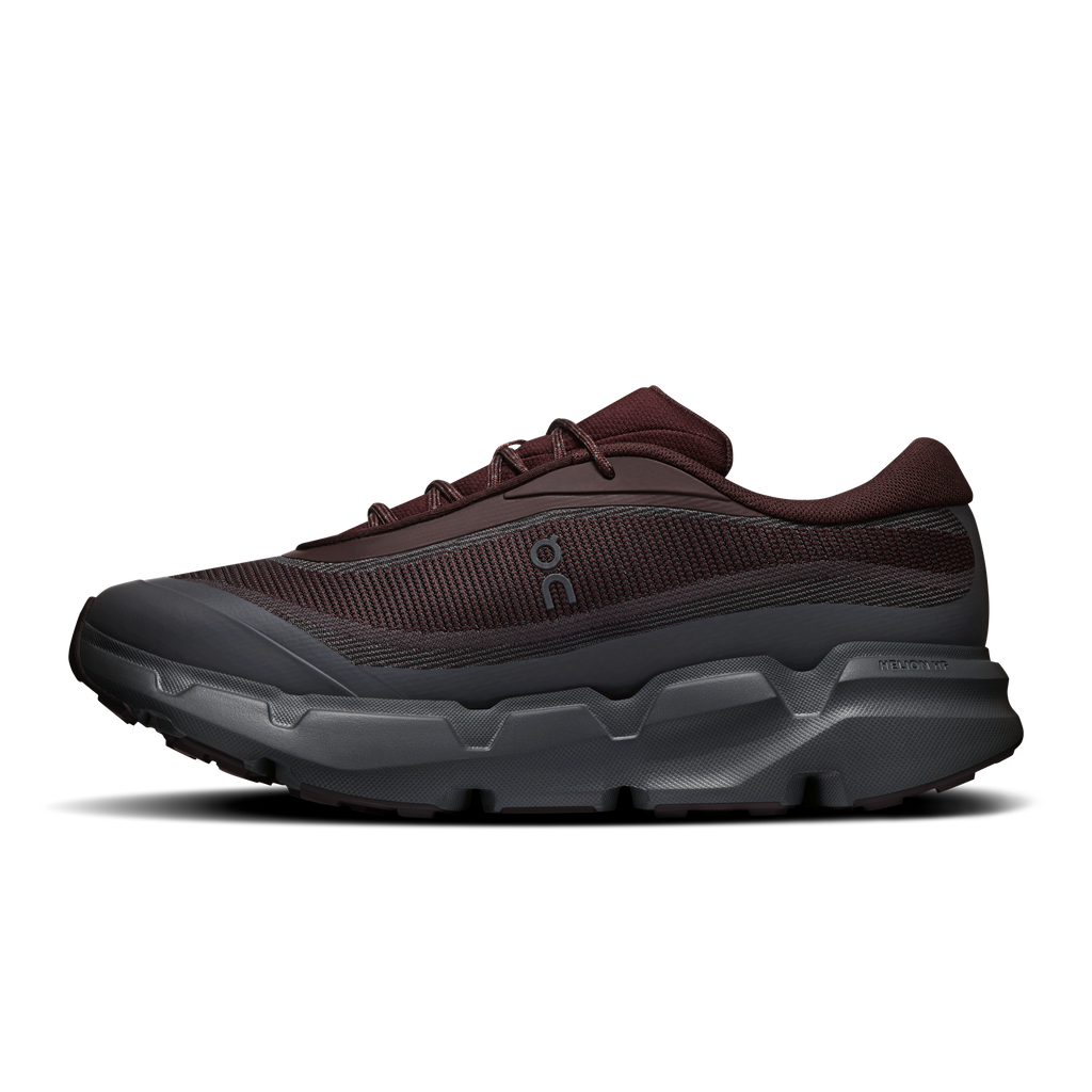 On Cloudsoma Hike men’s hiking shoes, dark burgundy mesh upper and dark rubber sole