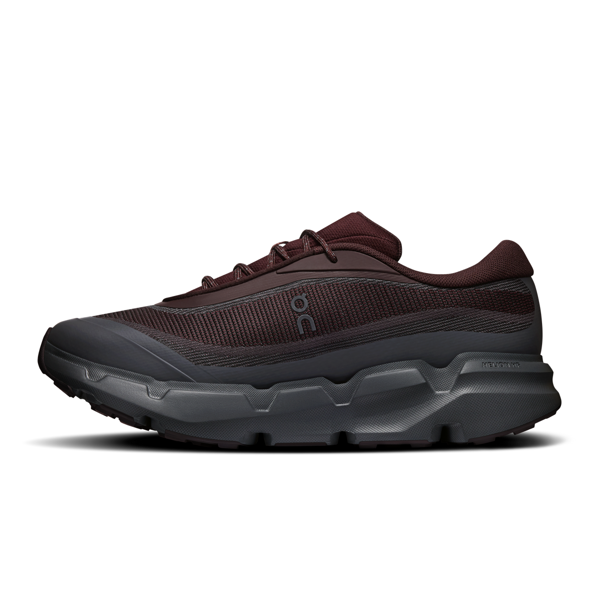 On Cloudsoma Hike men’s hiking shoes, dark burgundy mesh upper and dark rubber sole