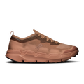 On men's running shoes in tan-brown with lace-up front and cushioned sole