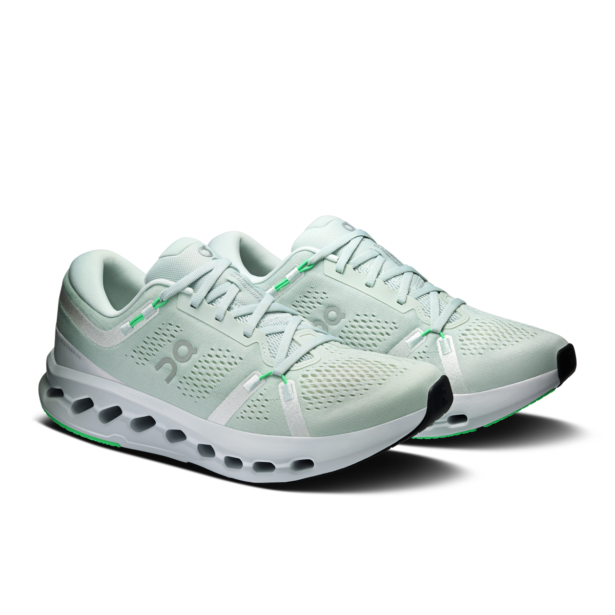 Men's On Cloudsurfer 2 running shoes, mint upper with laces and perforated panels