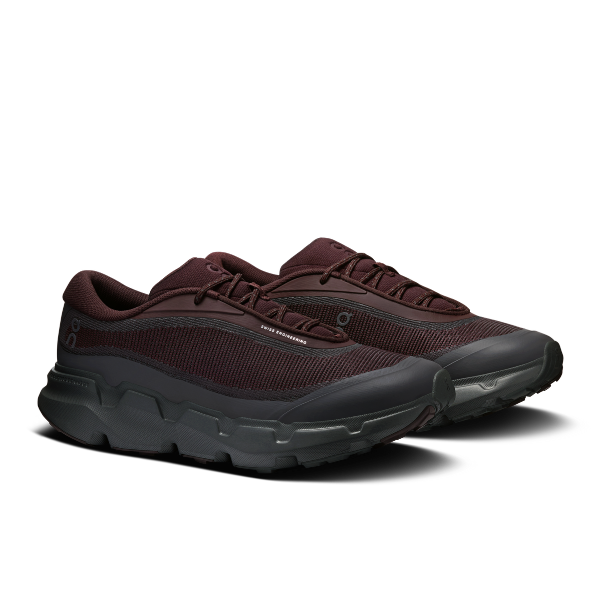 On Cloudsoma Hike men’s hiking shoes, dark burgundy upper and chunky treaded sole