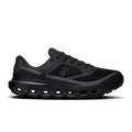 Men's waterproof running shoes, black mesh upper with lace-up and CloudTec sole