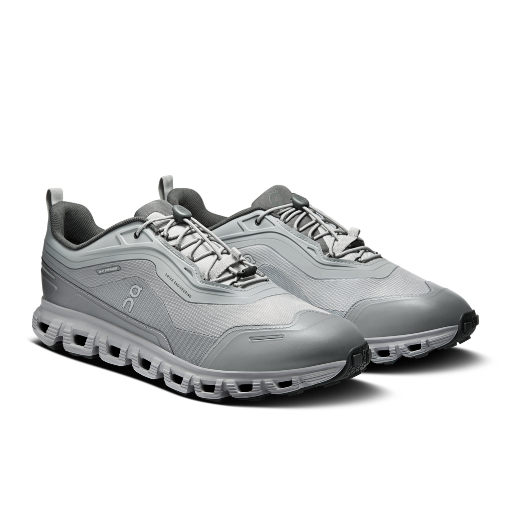 Men's alloy gray running shoes, lace-up with padded collar and CloudTec outsole
