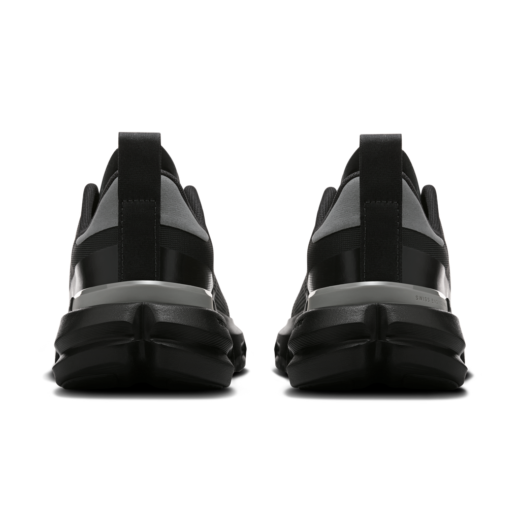 On women's Cloudpulse shoes, black back view with pull tab and CloudTec midsole