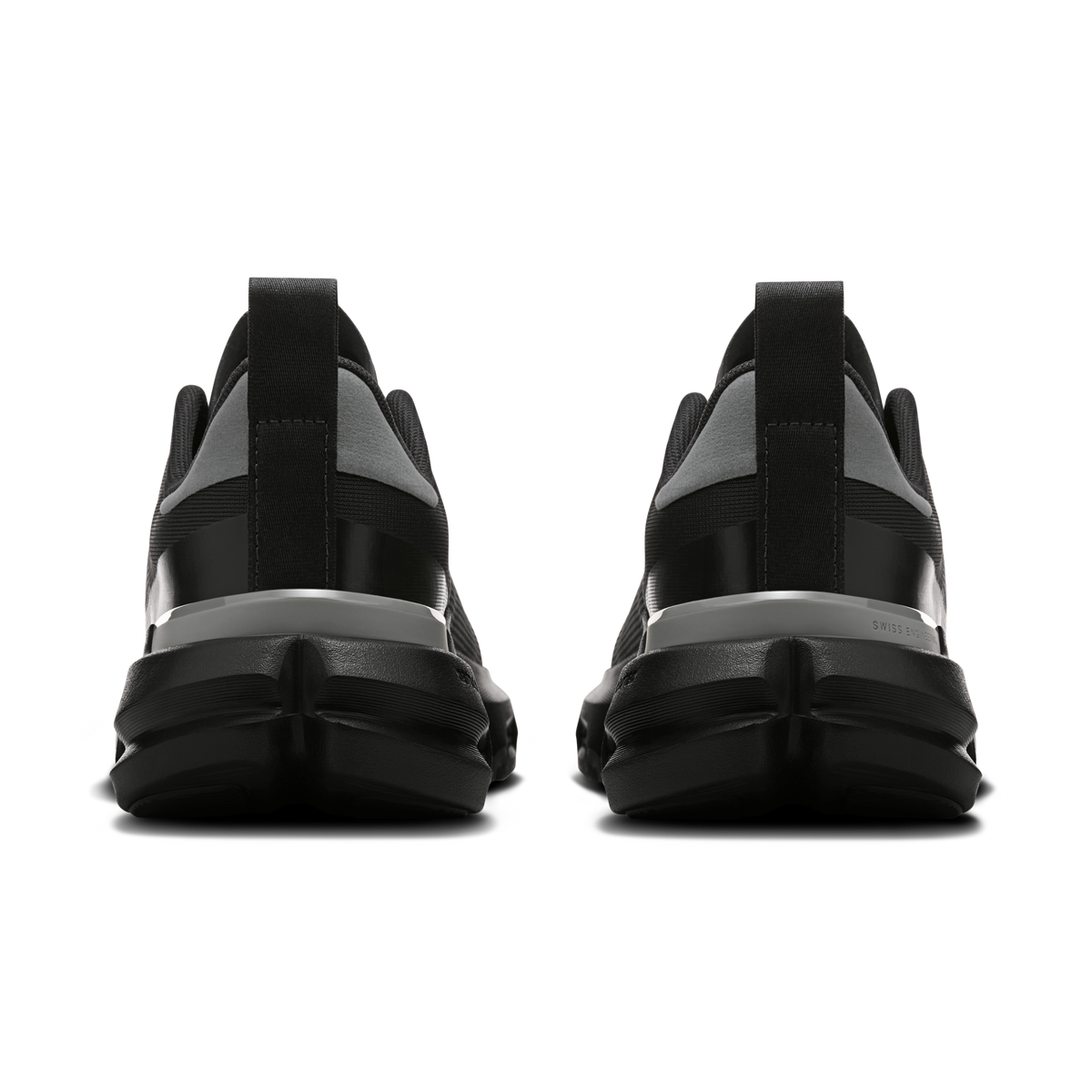 On women's Cloudpulse shoes, black back view with pull tab and CloudTec midsole