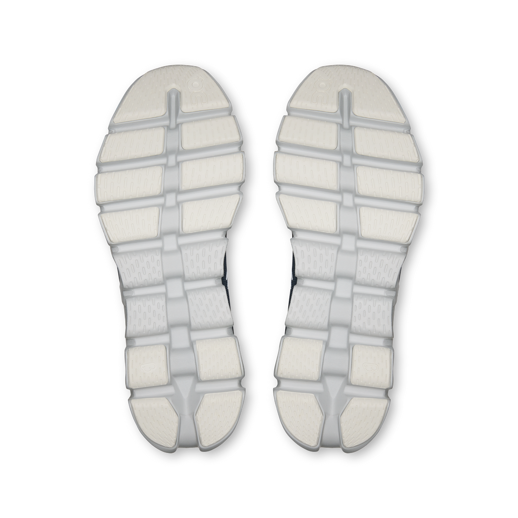On Cloud X 5 shoe outsoles with white tread pattern on CloudTec base
