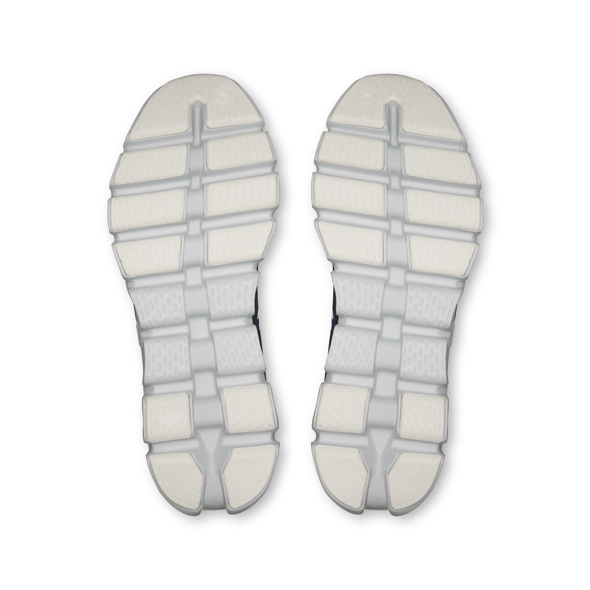 On Cloud X 5 shoe outsoles with white tread pattern on CloudTec base