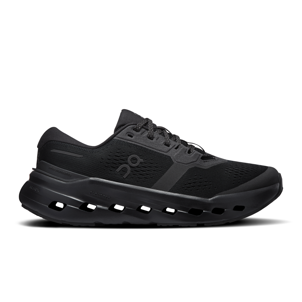 Men's Cloudrunner 3 running shoes in black, knit upper with laces and On logo