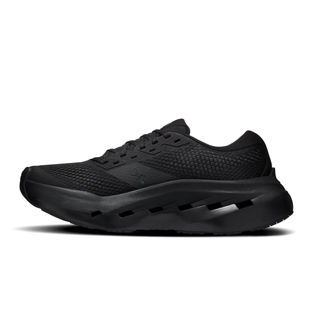 Women's Cloudrunner 3 Max running shoes, black knit upper and thick rocker sole